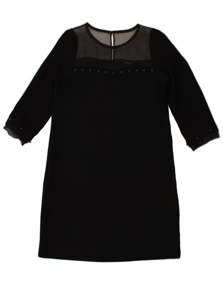 MAX & CO. Womens 3/4 Sleeve Shift Dress UK 12 Medium Black Polyester Vintage Max & Co. and Second-Hand Max & Co. from Messina Hembry 