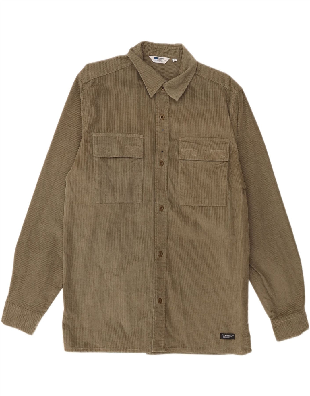 Levi's Mens Corduroy Shirt Large Khaki Cotton