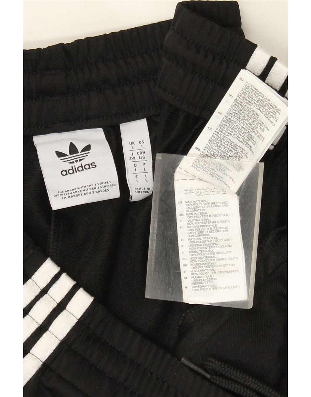 Adidas Mens Tracksuit Trousers Large Black Polyester