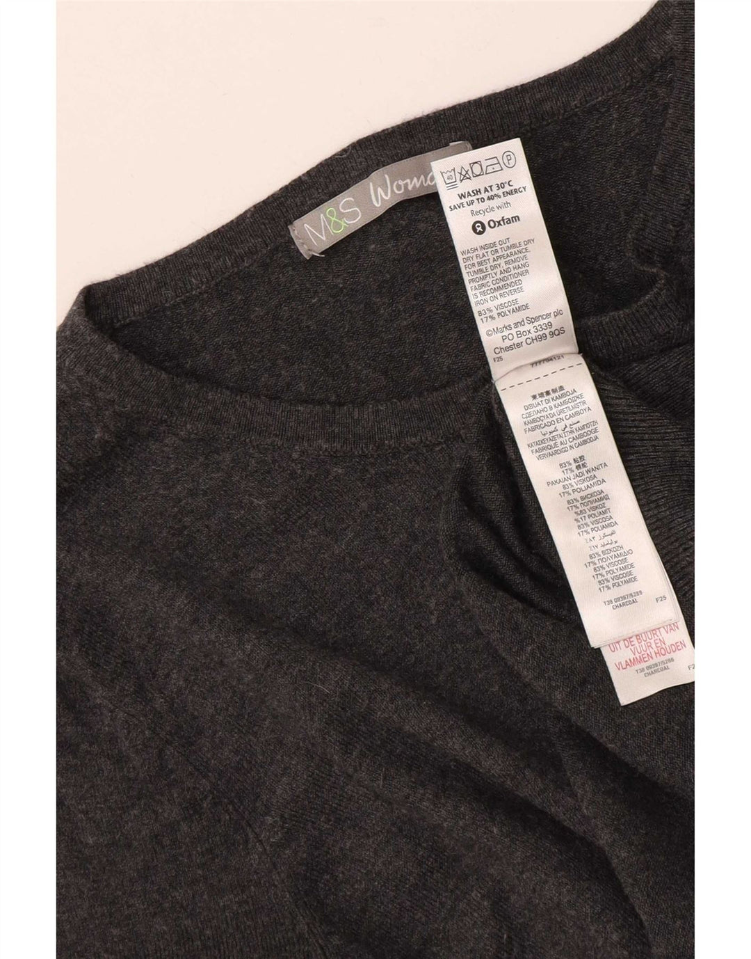 Marks & Spencer Womens Cardigan Sweater UK 14 Medium Grey Viscose