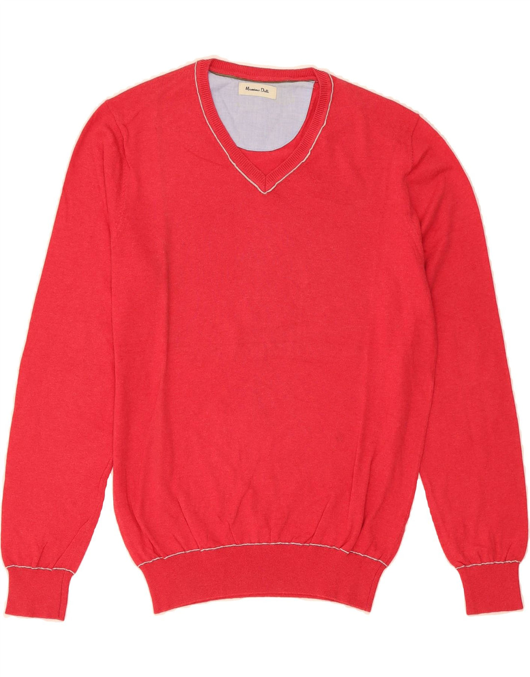 MASSIMO DUTTI Mens V-Neck Jumper Sweater Medium Pink Vintage Massimo Dutti and Second-Hand Massimo Dutti from Messina Hembry 
