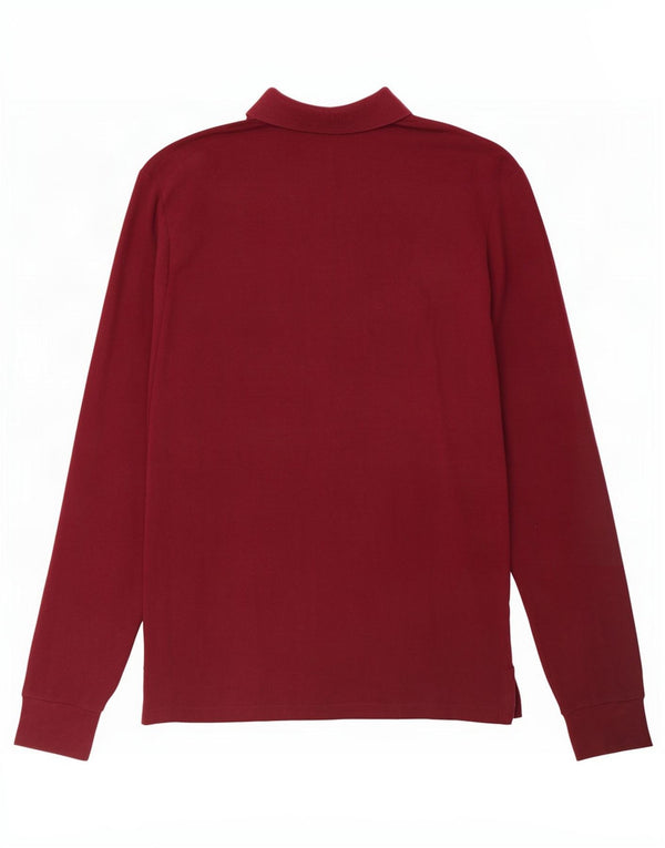 Polo Ralph Lauren Mens Long Sleeve Custom Slim Fit Polo Shirt Medium Maroon