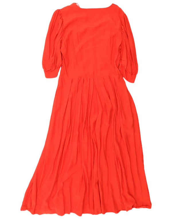 Petressa Womens Short Sleeves Maxi Dress IT 42 Medium Orange