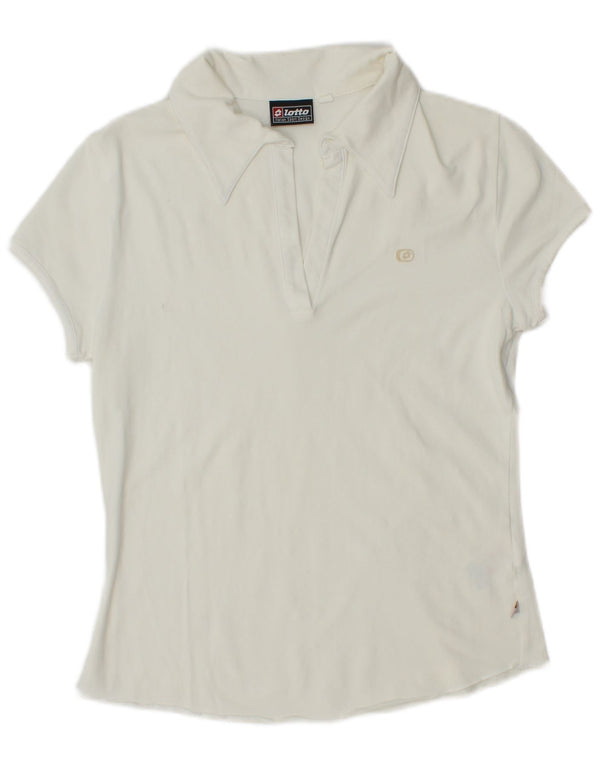Lotto Womens Polo Shirt UK 16 Large White Cotton