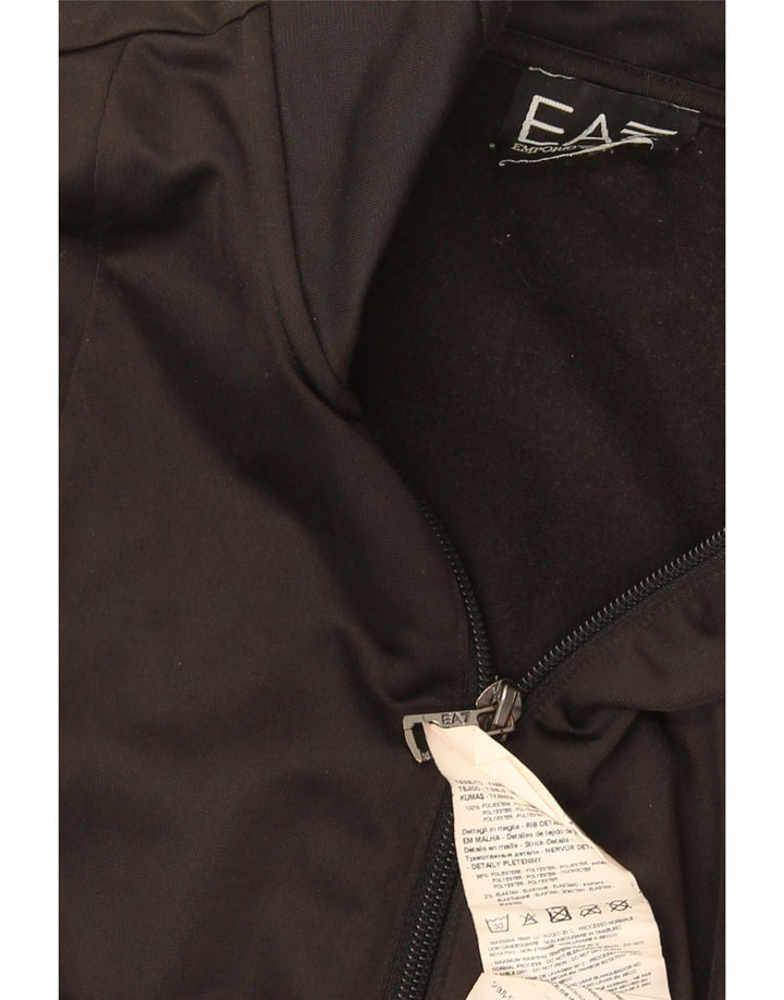 Emporio Armani Mens Tracksuit Top Jacket Small Black Colourblock Polyester