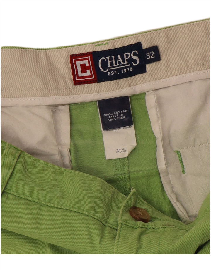 CHAPS Mens Chino Shorts W32 Medium Green Cotton