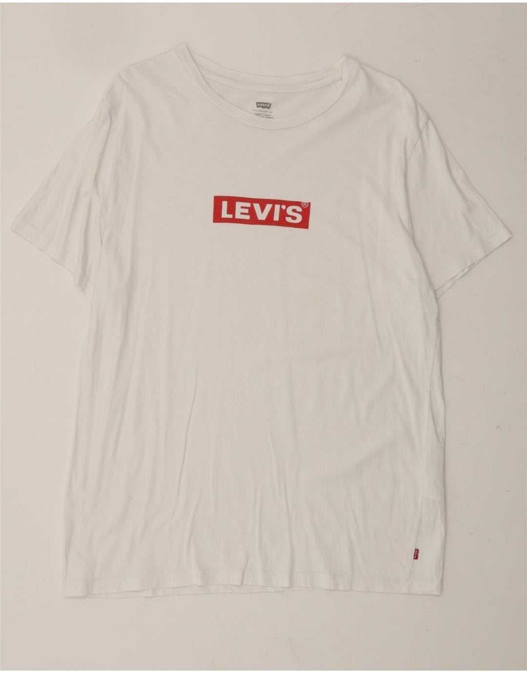 LEVI'S Mens Graphic T-Shirt Top Large White Cotton Vintage Levi's and Second-Hand Levi's from Messina Hembry 