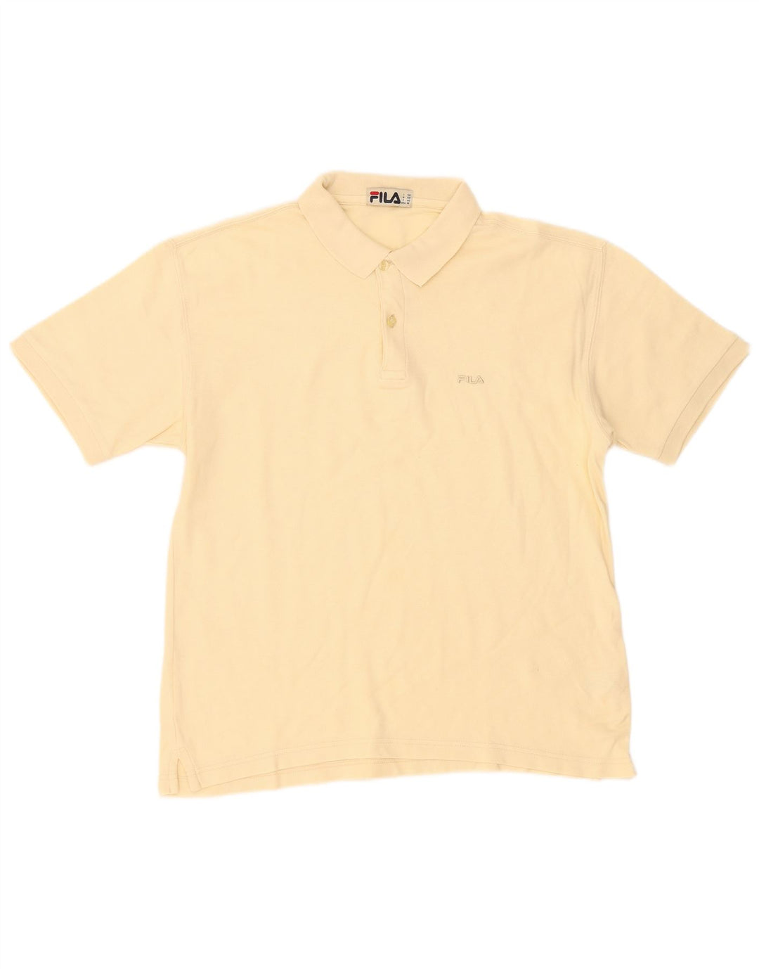 Fila Mens Polo Shirt Medium Yellow Cotton