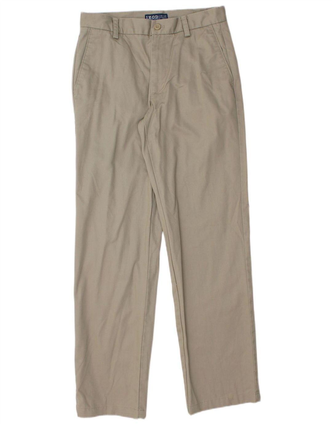 IZOD Mens Straight Chino Trousers W29 L32  Beige Cotton