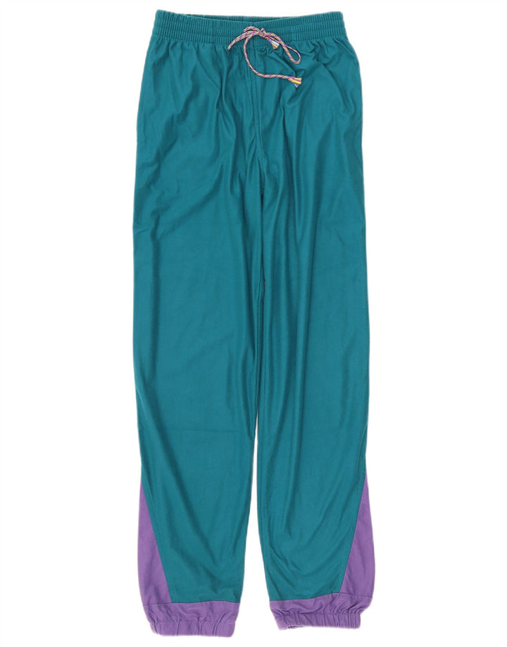 Vintage Mens Graphic Full Tracksuit Small  Green Colourblock Polyester