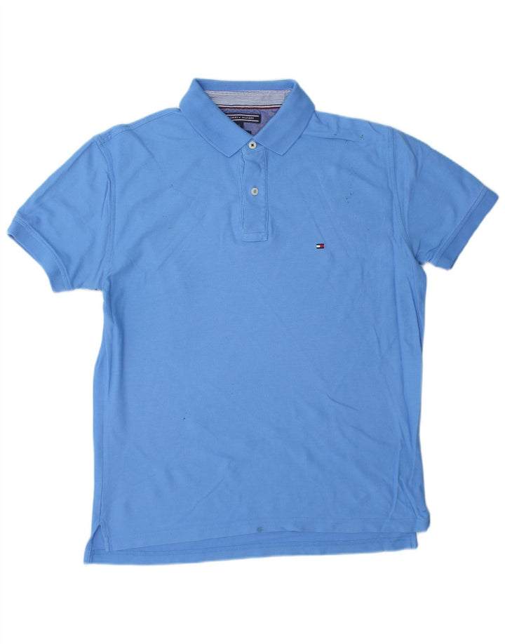 TOMMY HILFIGER Mens Regular Fit Polo Shirt Large Blue