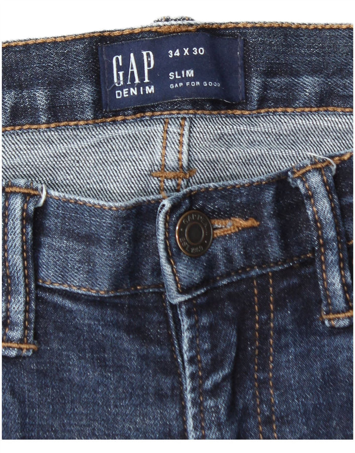 GAP Mens Slim Jeans W34 L28 Navy Blue Cotton
