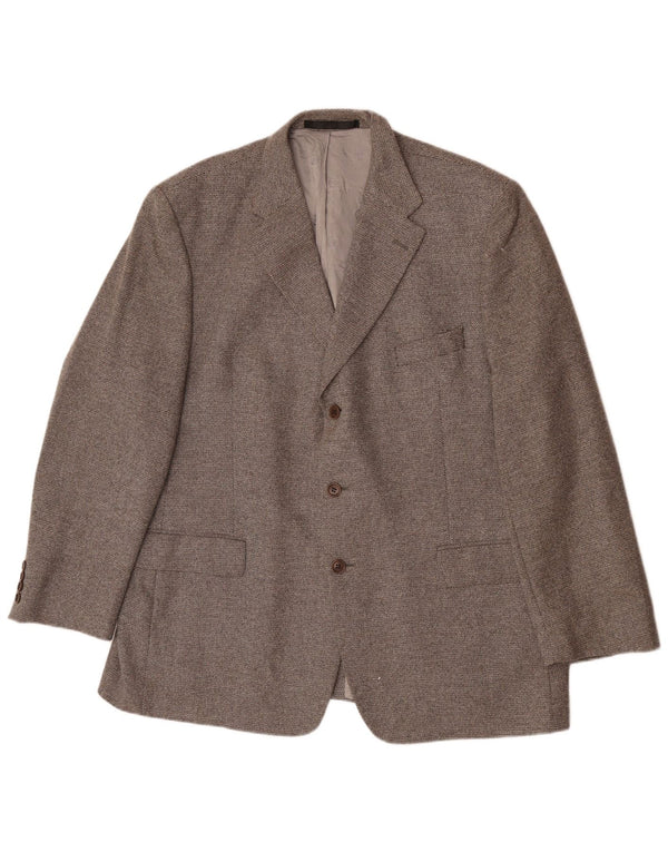 Marks & Spencer Mens 3 Button Blazer Jacket UK 46 XL Grey Wool