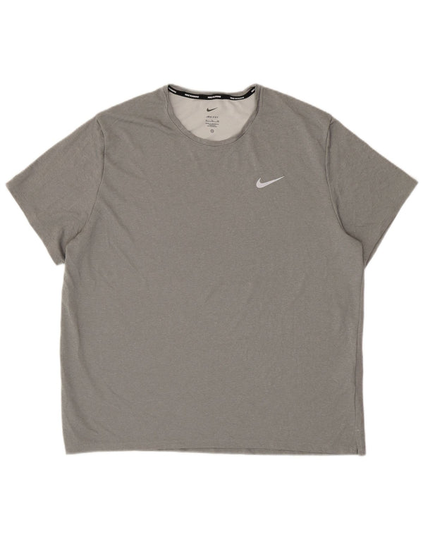 NIKE Mens Dri Fit T-Shirt Top XL Grey Polyester