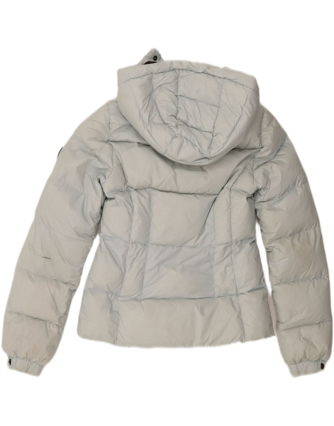 Superdry Womens Hooded Padded Jacket UK 8 Small  Blue Nylon