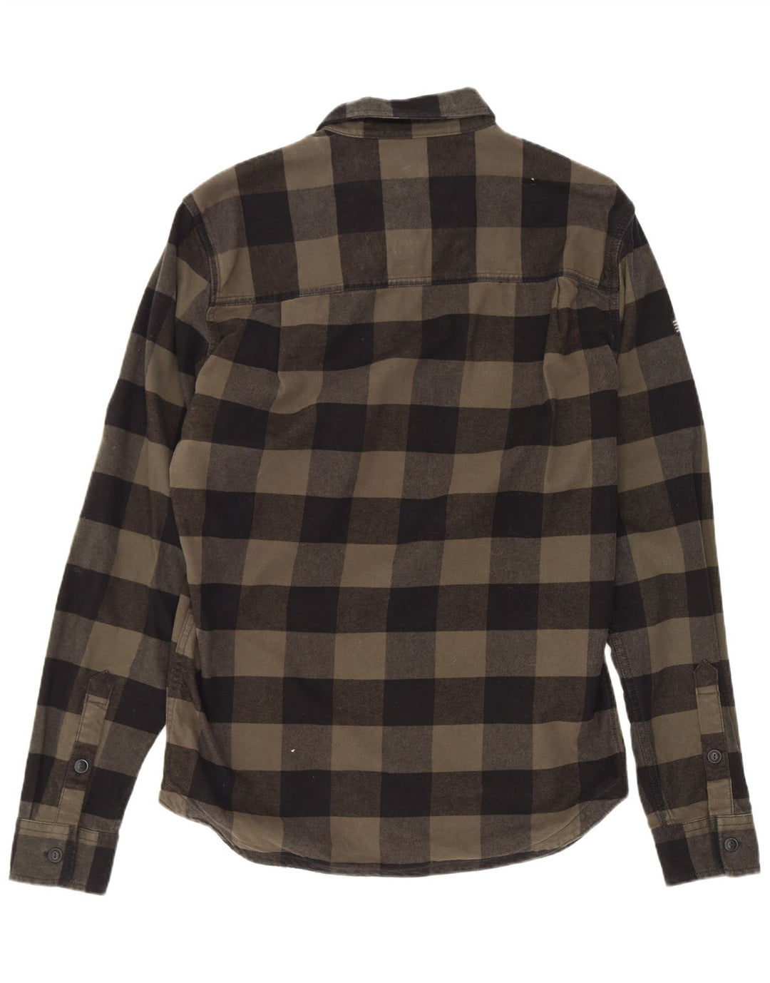 Superdry Mens Lumberjack Flannel Shirt Medium Khaki Gingham Cotton