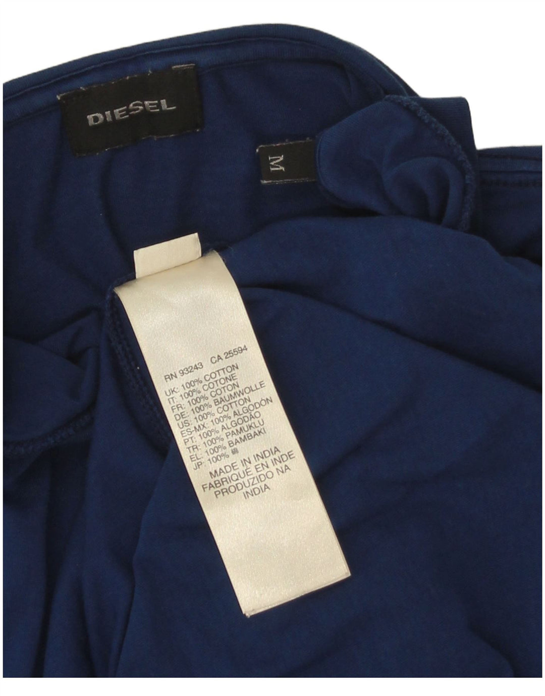 Diesel Mens T-Shirt Top Medium Navy Blue Cotton