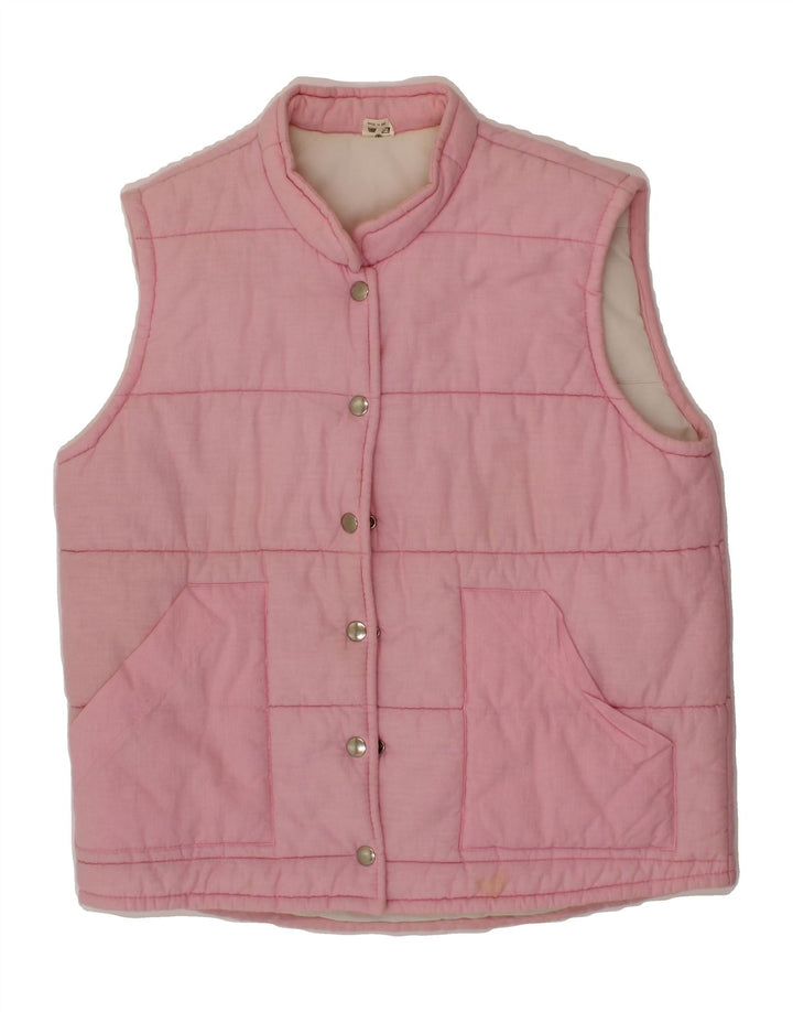 VINTAGE Womens Padded Gilet IT 40 Small Pink Vintage Vintage and Second-Hand Vintage from Messina Hembry 