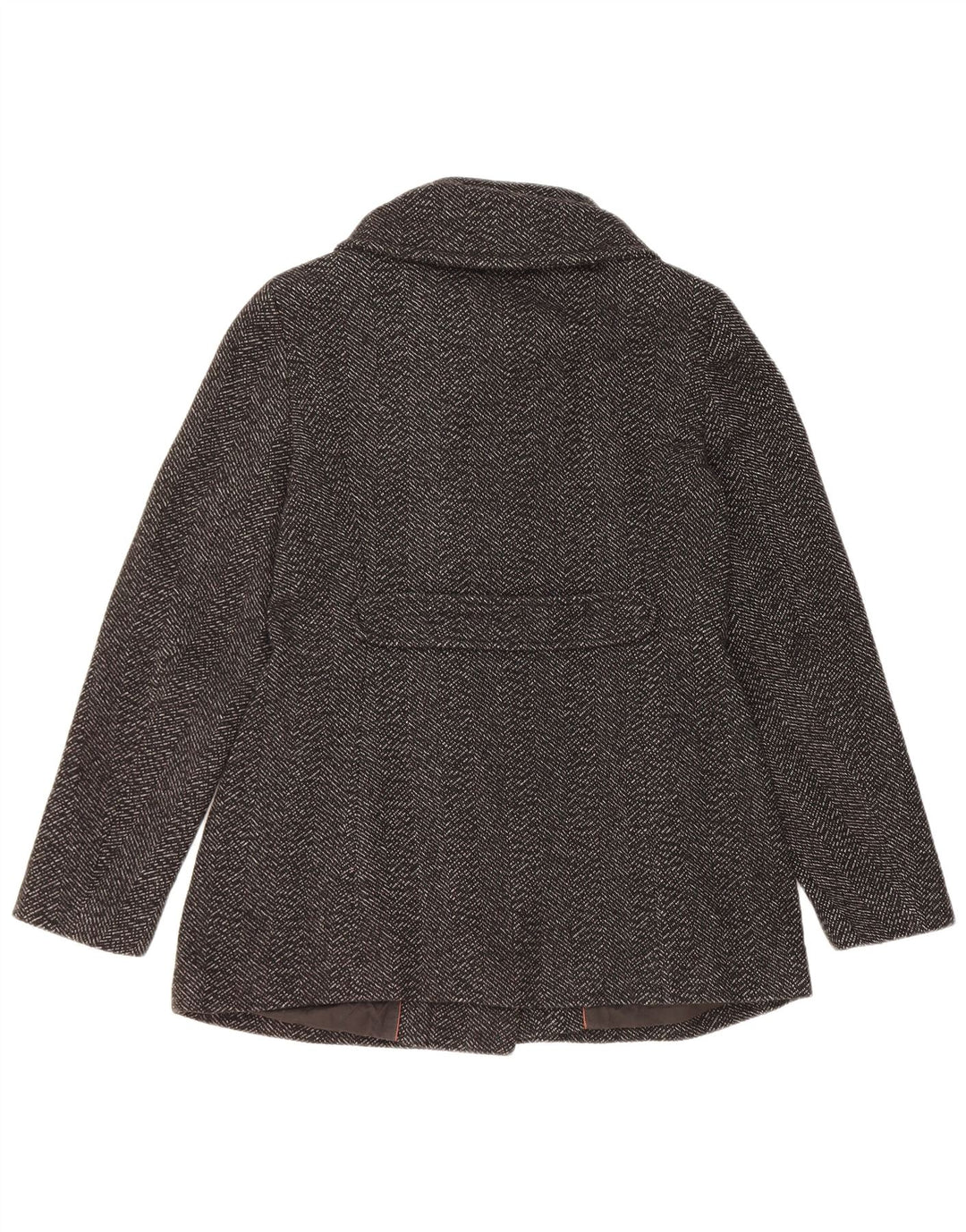 Max & Co. Womens Pea Coat UK 8 Small Black Herringbone Wool