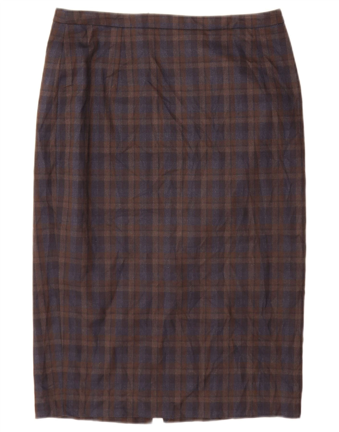 Jigsaw Womens Pencil Skirt UK 10 Small W28 Brown Check Polyester