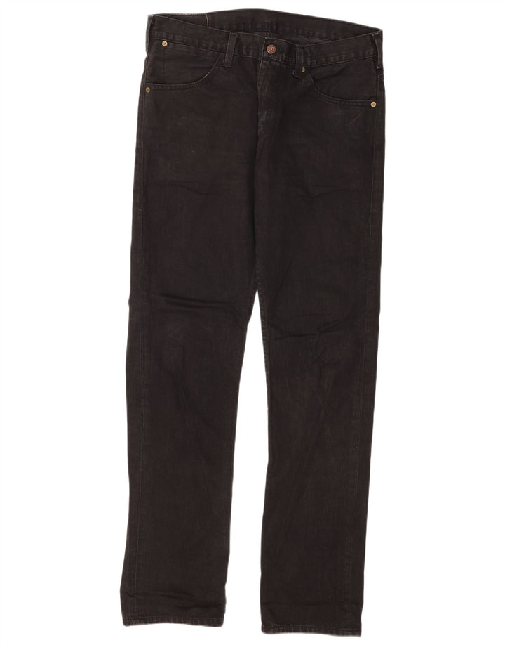 Levi's Mens 504 Straight Jeans W34 L34 Black Cotton