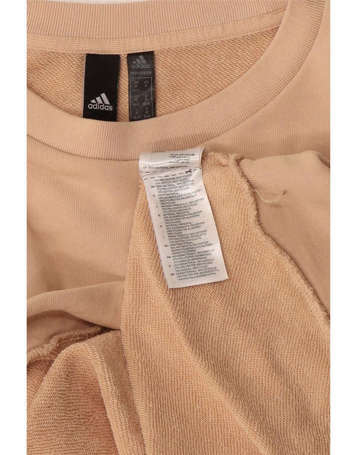 Adidas Womens Graphic Oversized Sweatshirt Jumper UK 12/14 Medium Beige
