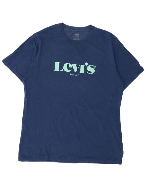 Levi's Mens Relaxed Graphic T-Shirt Top Medium Navy Blue