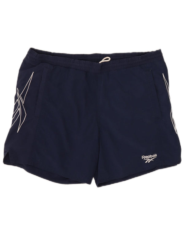 Reebok Mens Graphic Swimming Shorts Medium Navy Blue Polyester