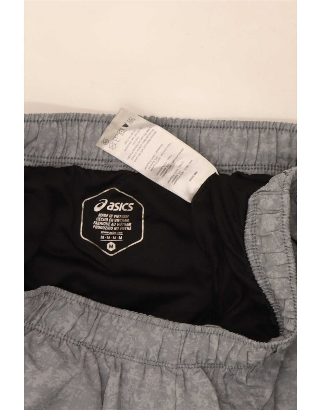 Asics Mens Sport Shorts Medium Grey Camouflage Polyester