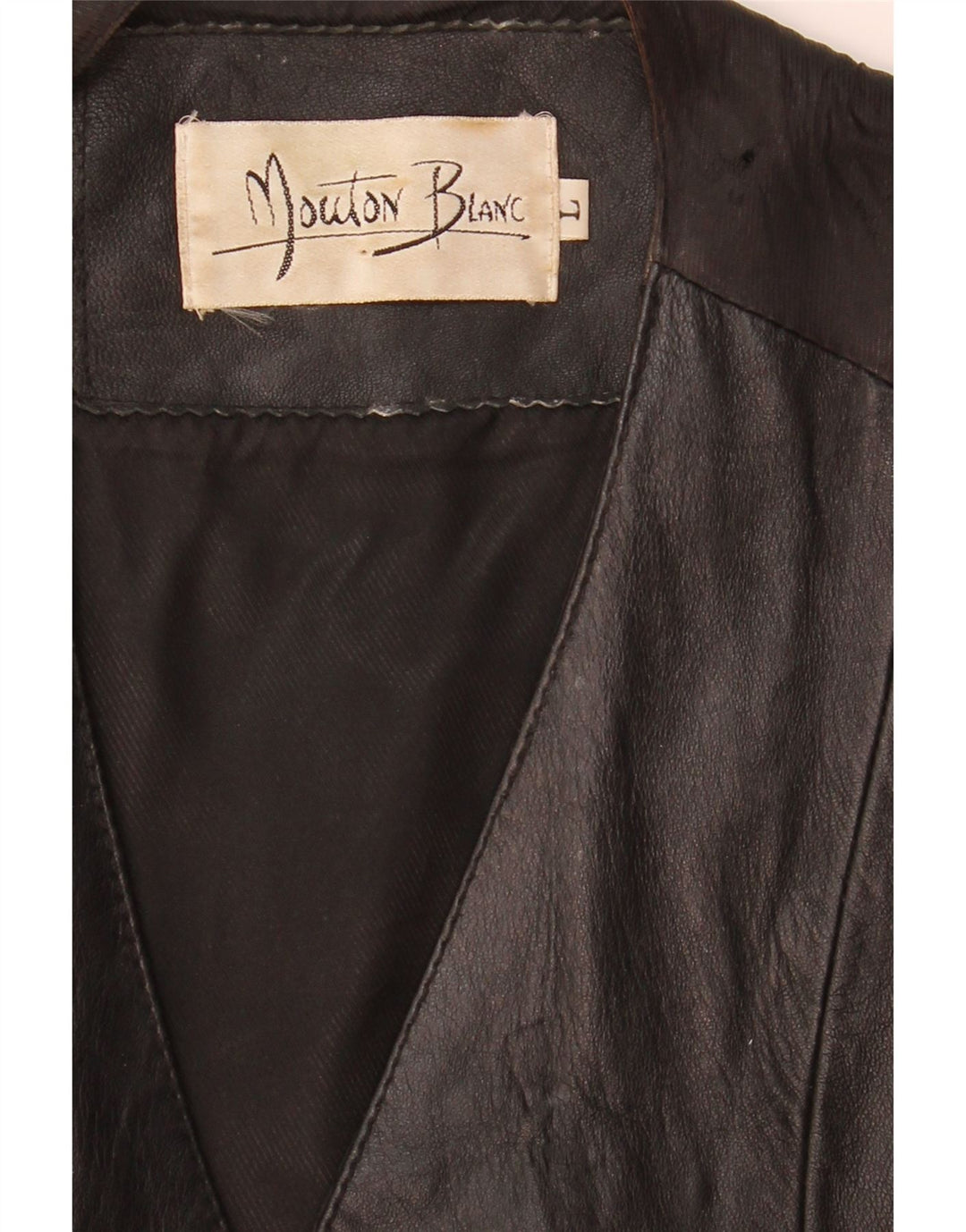 MOUTON BLANC Mens Leather Waistcoat Large Black Vintage Mouton Blanc and Second-Hand Mouton Blanc from Messina Hembry 
