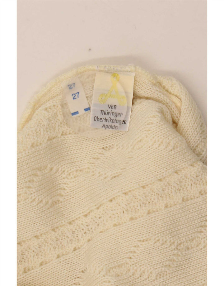 Vintage Mens Crew Neck Jumper Sweater Small Beige