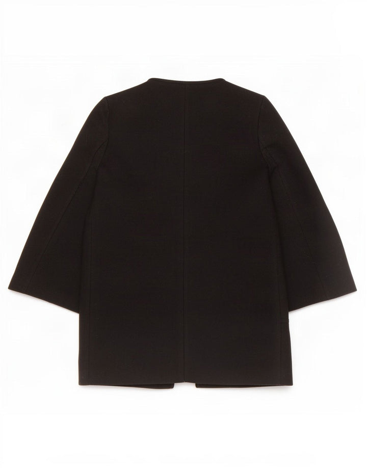 Zara Womens Overcoat UK 10 Small Black Wool