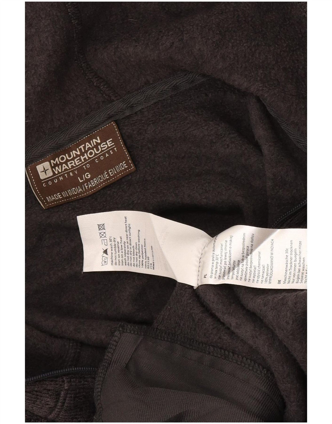 Mountain Warehouse Mens Zip Hoodie Sweater Large Grey Flecked Polyester