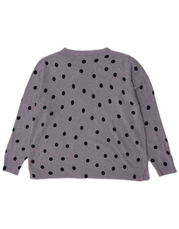 Marks & Spencer Womens Boat Neck Jumper Sweater UK 22 3XL Blue Polka Dot