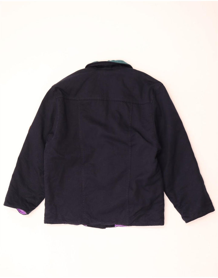 Vintage Womens 2 Button Blazer Jacket IT 44 Medium Navy Blue Colourblock