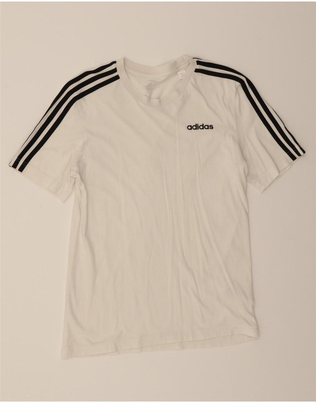 ADIDAS Mens T-Shirt Top Small White Cotton Vintage Adidas and Second-Hand Adidas from Messina Hembry 