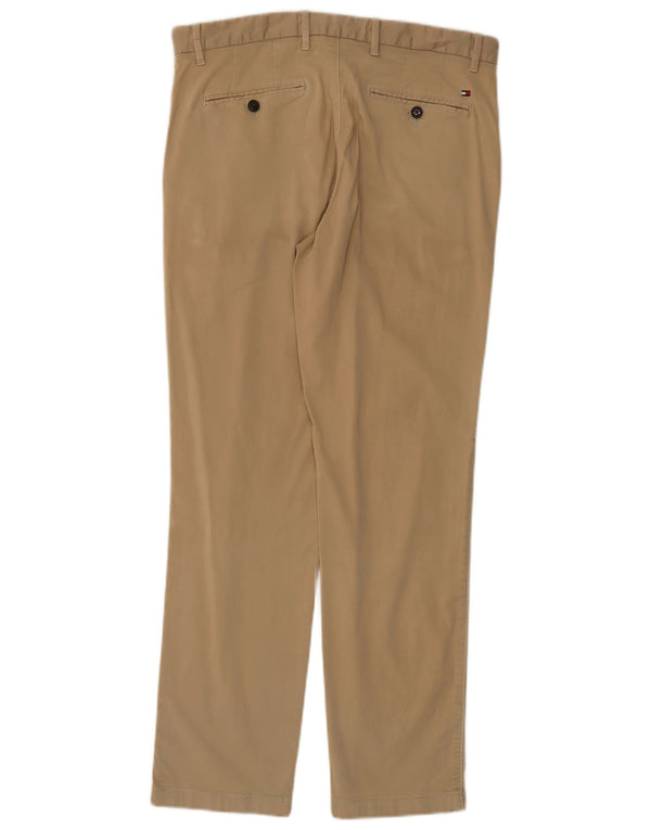 TOMMY HILFIGER Mens Straight Chino Trousers W32 L30 Beige