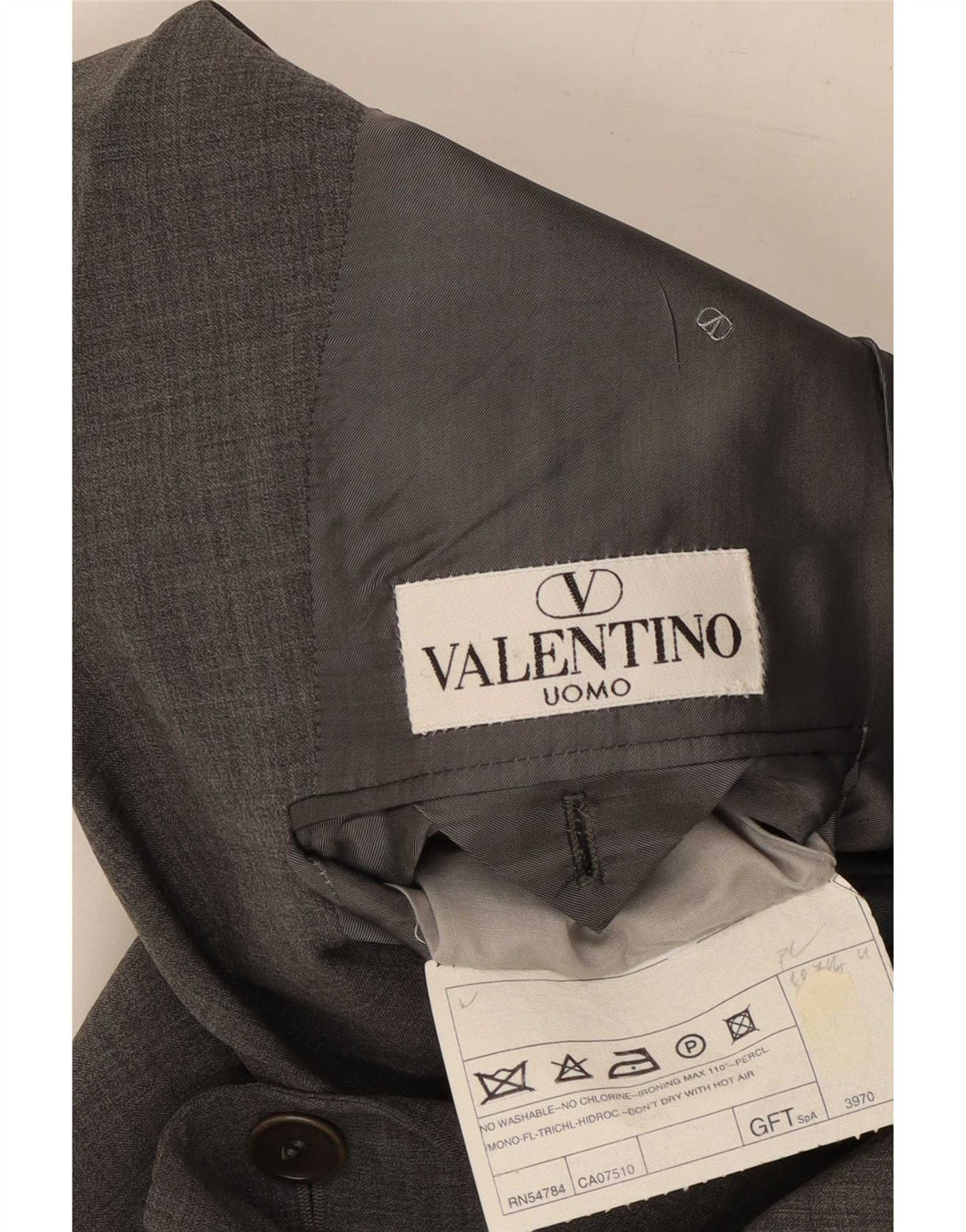 Valentino Mens 3 Button 2 Piece Suit IT 48 Medium W30 L31 Grey Wool