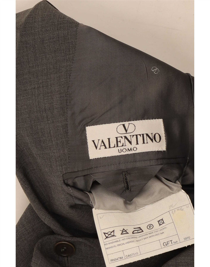 Valentino Mens 3 Button 2 Piece Suit IT 48 Medium W30 L31 Grey Wool