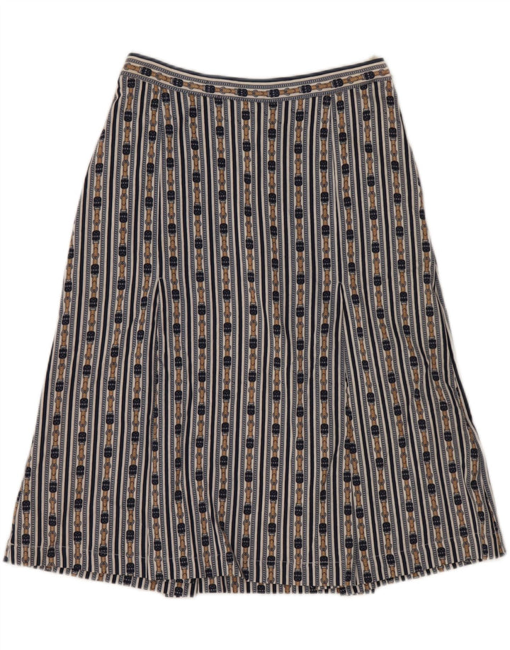 VINTAGE Womens Abstract Pattern A-Line Skirt W26 Small Navy Blue Vintage Vintage and Second-Hand Vintage from Messina Hembry 