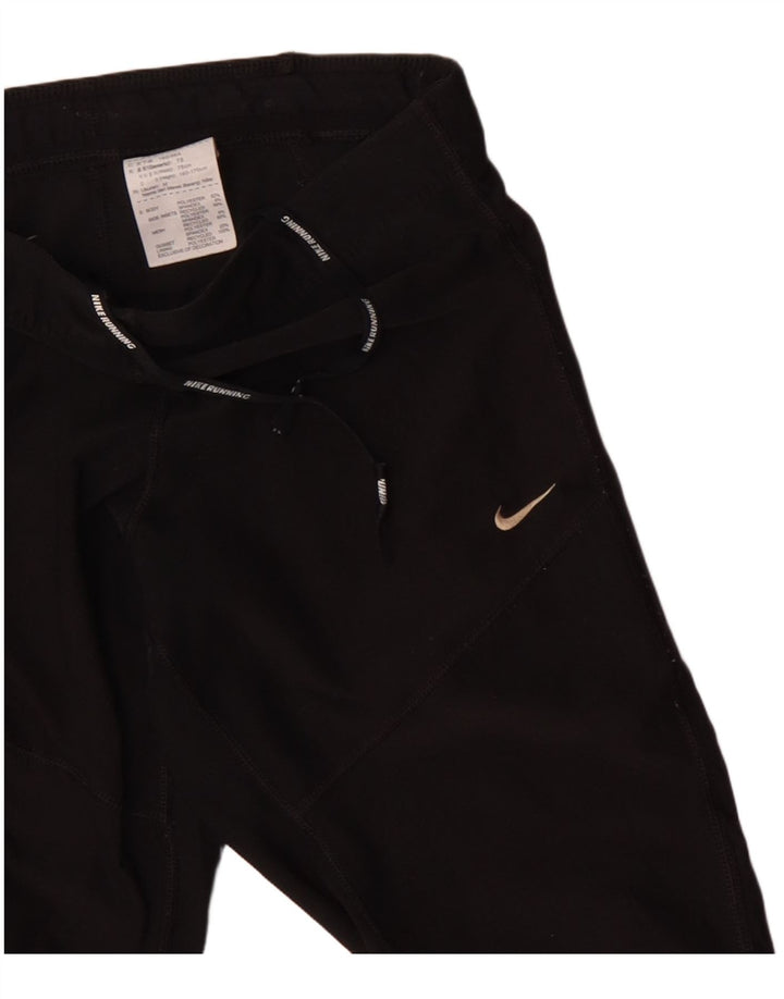 NIKE Womens Dri Fit Capri Tracksuit Trousers UK 12 Medium  Black Polyester