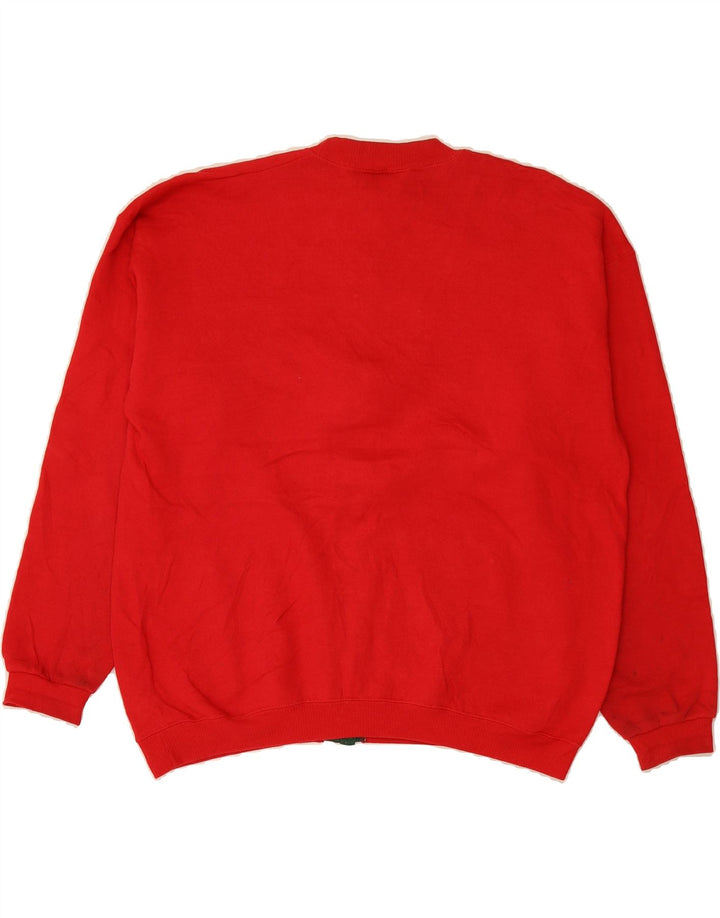 LEE Womens Abstract Pattern Cardigan Sweater UK 18 XL Red Colourblock Vintage Lee and Second-Hand Lee from Messina Hembry 