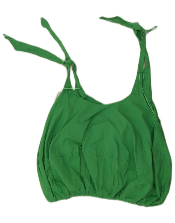 Zara Womens Crop Top UK 8 Small Green