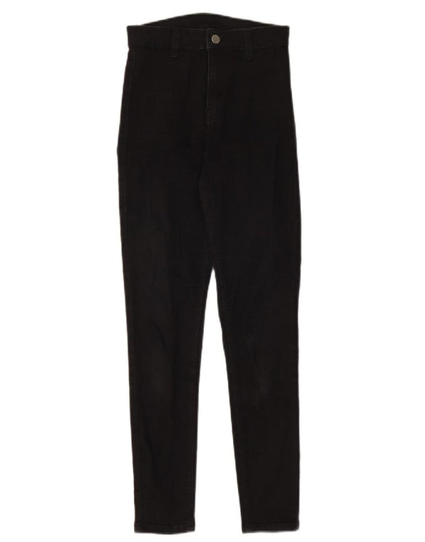 Topshop Womens High Waist Skinny Jeans UK 8 Small W24 L28 Black Cotton