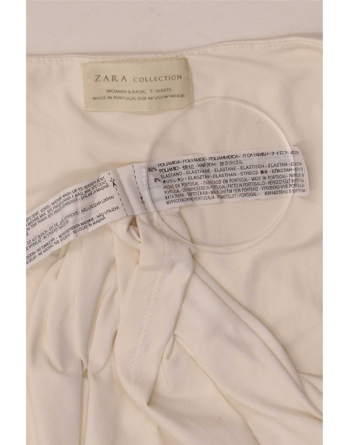 Zara Womens Vest Top UK 12 Medium White Polyamide