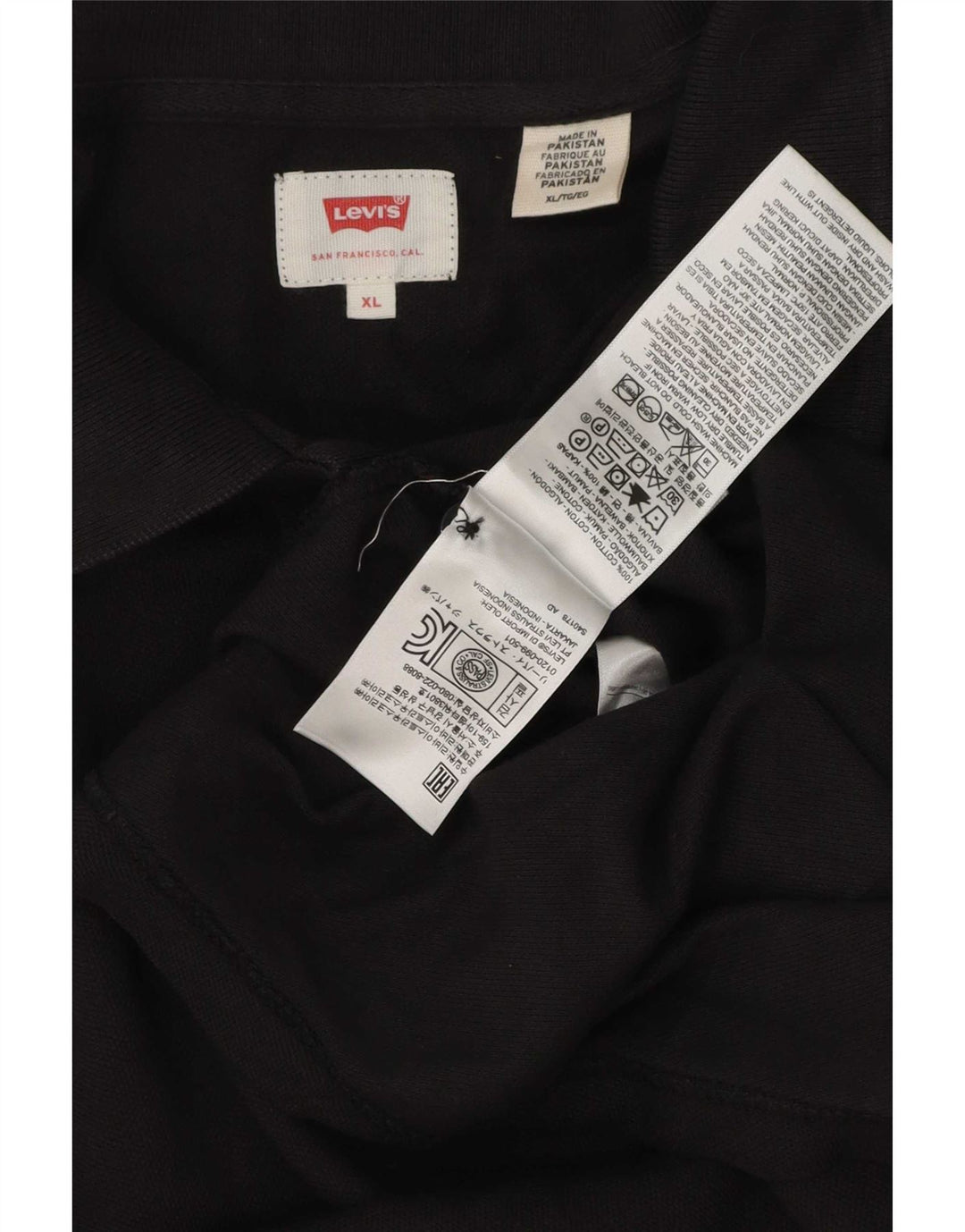 Levi's Mens Polo Shirt XL Black Cotton