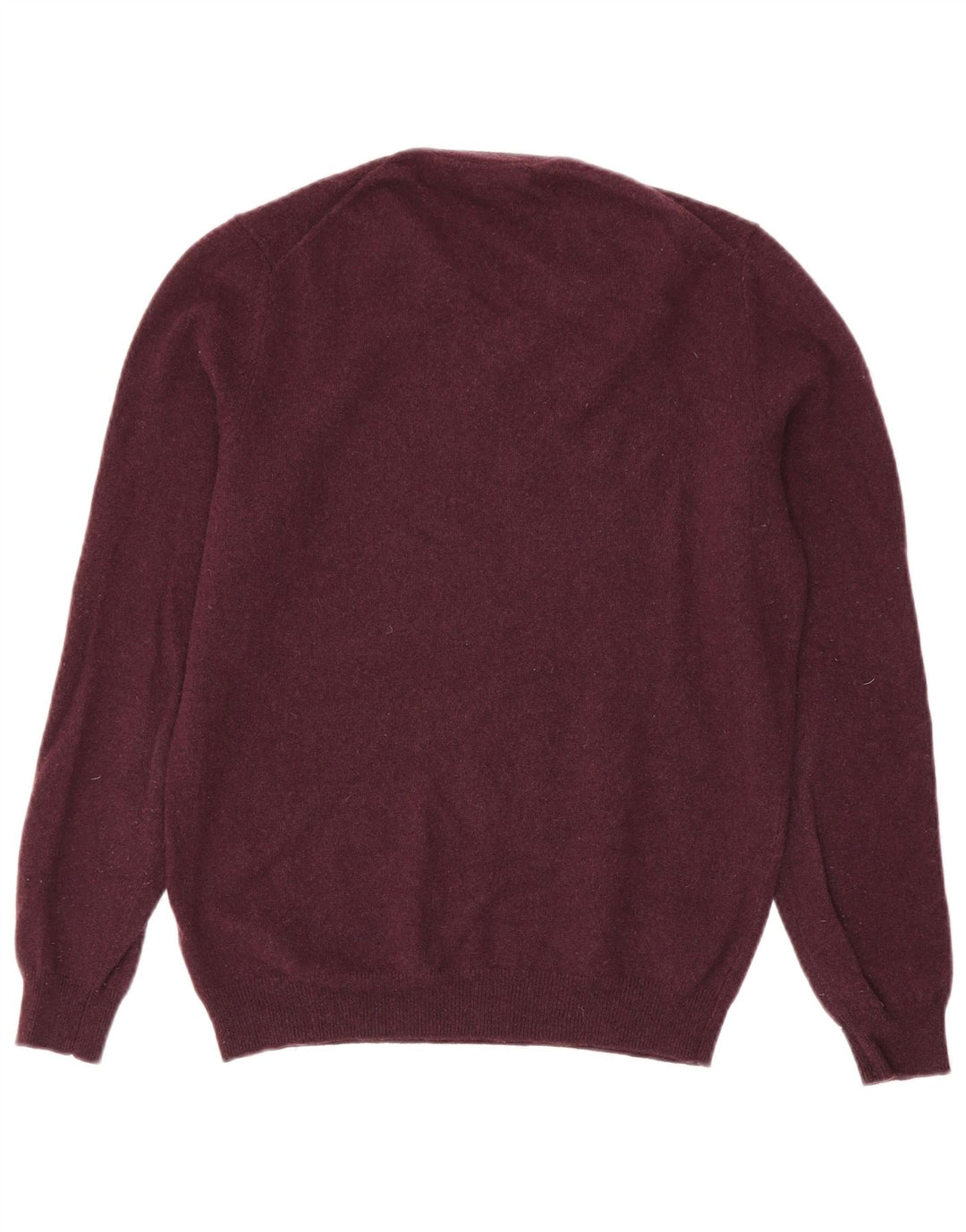 Massimo Dutti Mens V-Neck Jumper Sweater Medium Burgundy