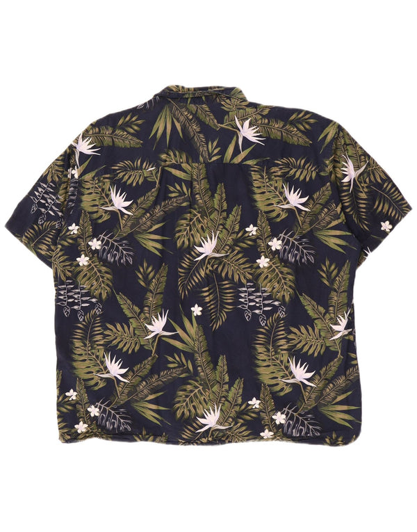 Jack & Jones Mens Short Sleeve Shirt 2XL Navy Blue Floral Cotton