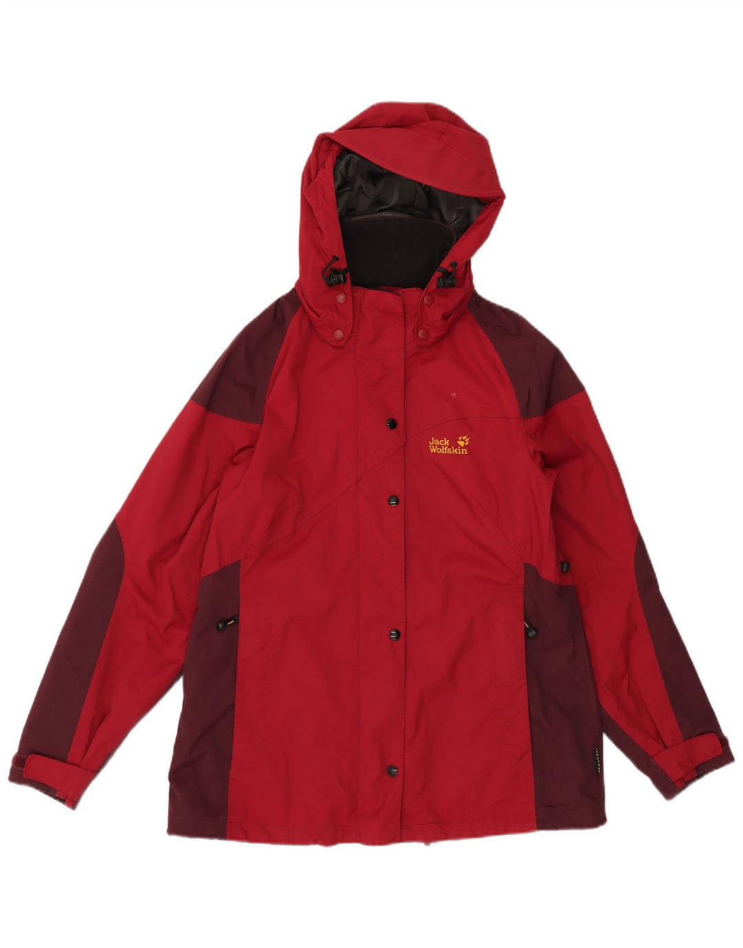 JACK WOLFSKIN Womens Windbreaker Jacket UK 12/14 Medium Red Colourblock