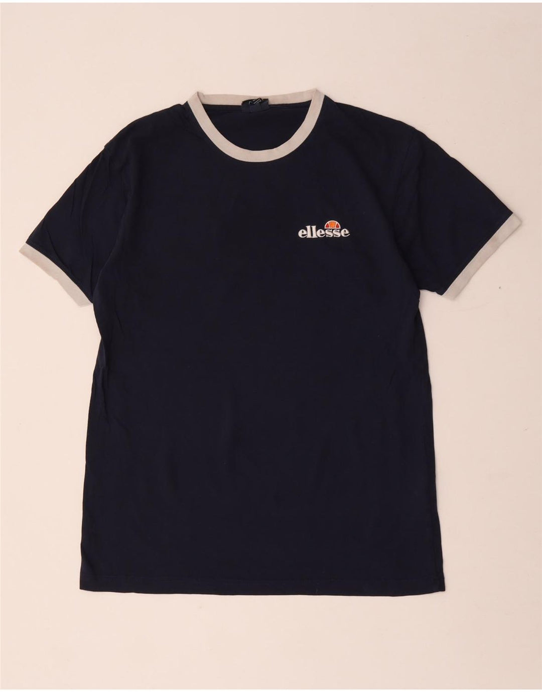 Ellesse Mens Graphic T-Shirt Top Medium Navy Blue Cotton